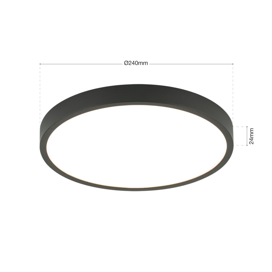LED Stropna svetilka BULLY LED/24W/230V pr. 24 cm črna