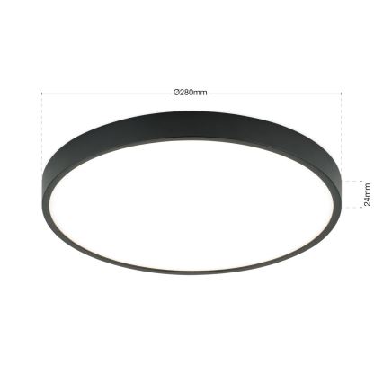 LED Stropna svetilka BULLY LED/28W/230V pr. 28 cm črna