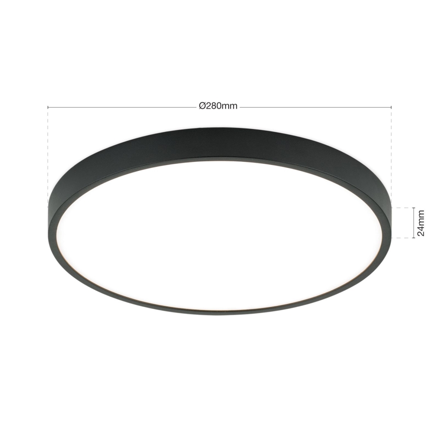 LED Stropna svetilka BULLY LED/28W/230V pr. 28 cm črna