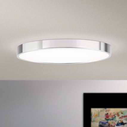 LED Stropna svetilka BULLY LED/28W/230V pr. 28 cm sijajni krom