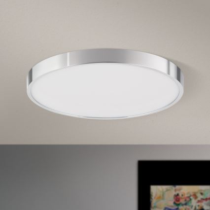 LED Stropna svetilka BULLY LED/28W/230V pr. 28 cm sijajni krom