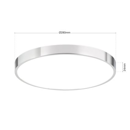 LED Stropna svetilka BULLY LED/28W/230V pr. 28 cm sijajni krom