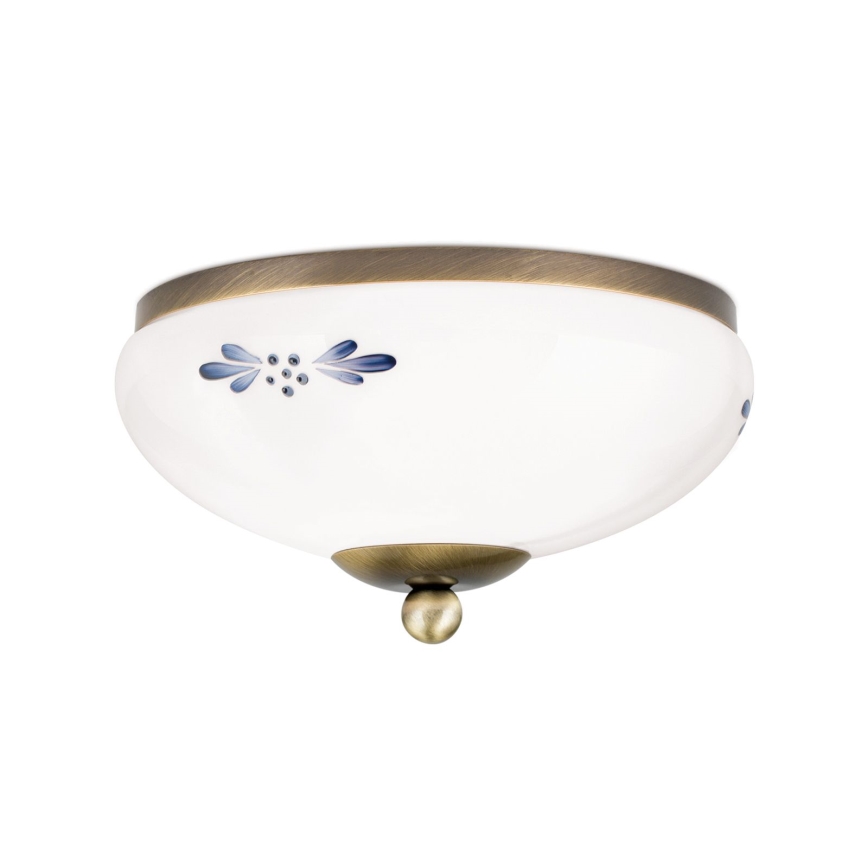 Stropna svetilka LANDHAUS 1xE27/60W/230V pr. 21 cm bron/bela