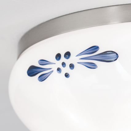 Stropna svetilka LANDHAUS 1xE27/60W/230V pr. 21 cm mat krom/bela