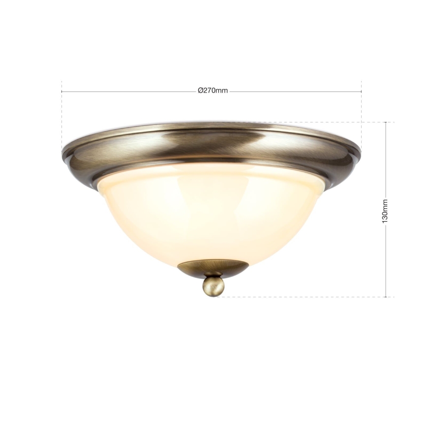 Stropna svetilka AUSTRIAN OLD LAMP 2xE27/60W/230V pr. 27 cm bron/bež