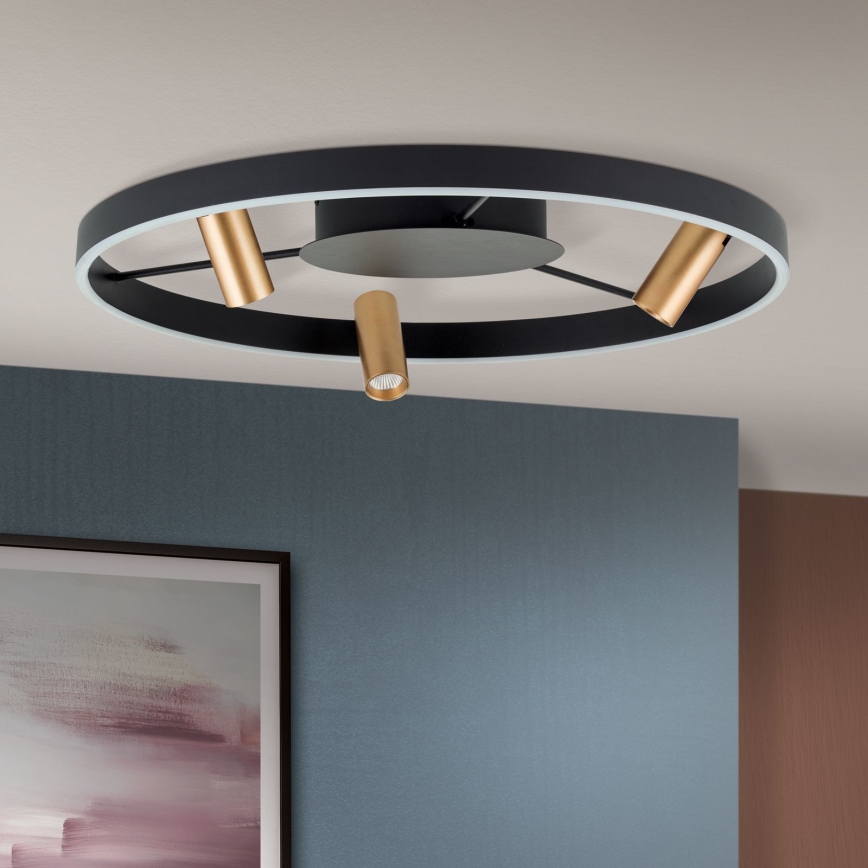 LED Zatemnitvena stropna svetilka BERLIN LED/50W/230V črna/zlata