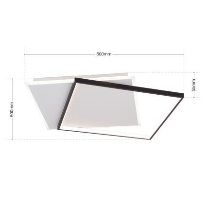 LED Zatemnitvena stropna svetilka EMANUEL LED/50W/230V bela/črna
