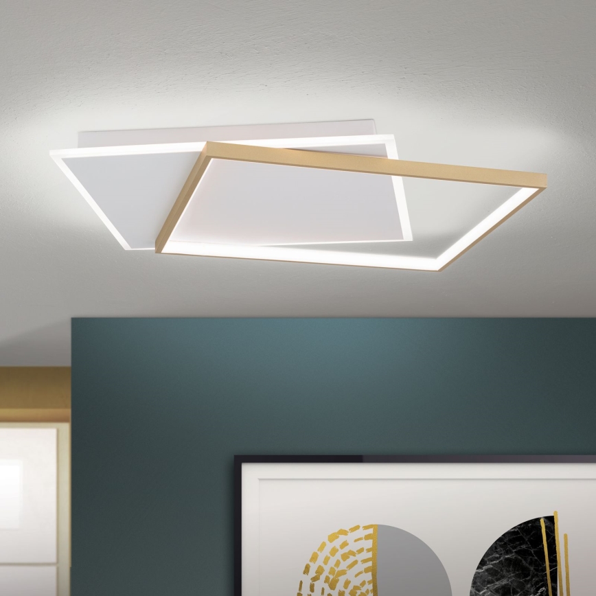 LED Zatemnitvena stropna svetilka EMANUEL LED/50W/230V bela/zlata