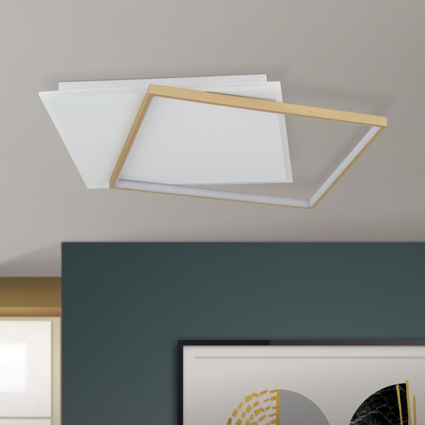 LED Zatemnitvena stropna svetilka EMANUEL LED/50W/230V bela/zlata