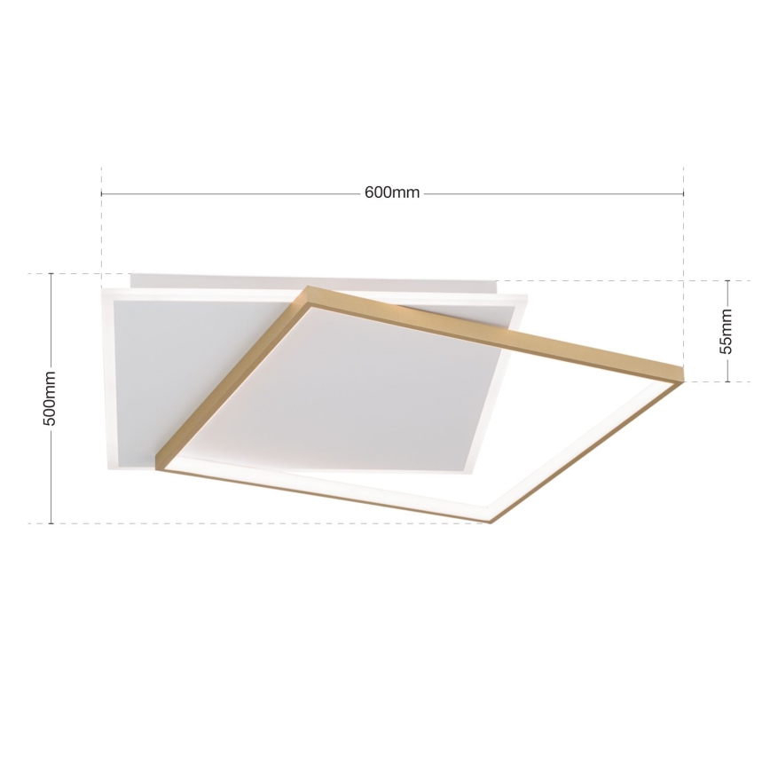 LED Zatemnitvena stropna svetilka EMANUEL LED/50W/230V bela/zlata