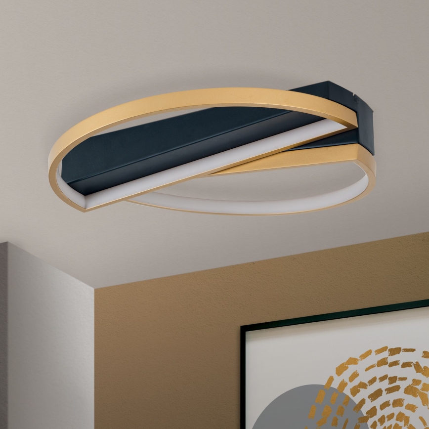 LED Zatemnitvena stropna svetilka OLGA LED/28W/230V zlata/črna
