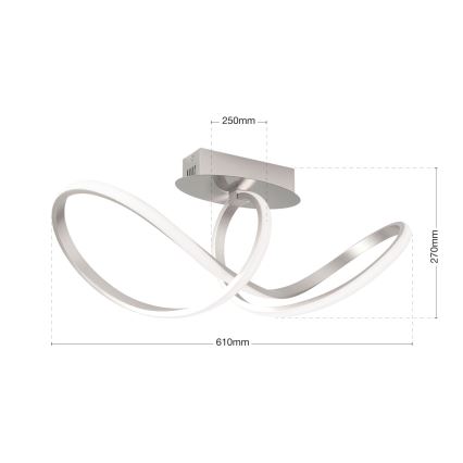 LED Zatemnitveni nadgradni lestenec CIRCUS LED/30W/230V mat krom