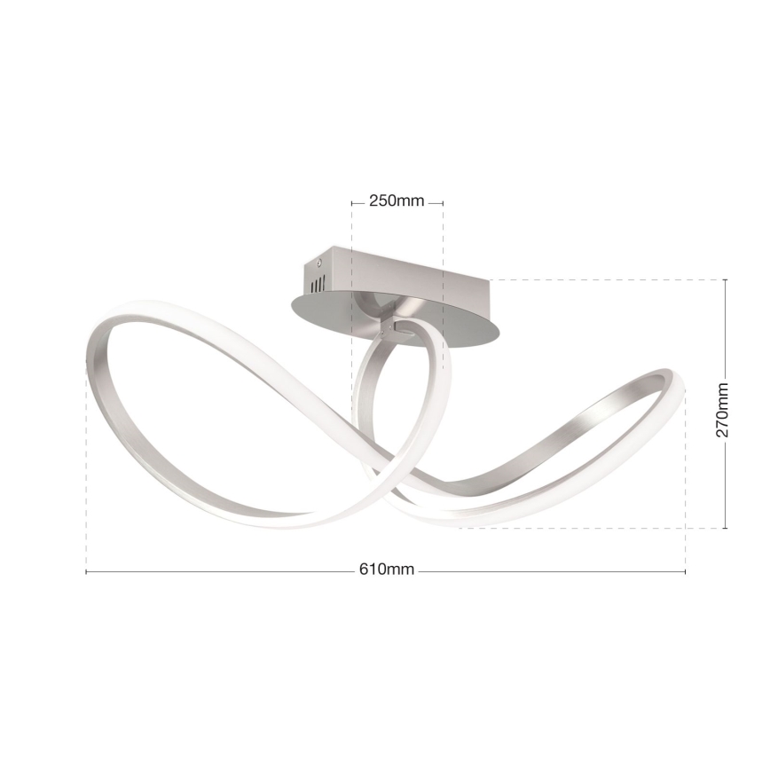 LED Zatemnitveni nadgradni lestenec CIRCUS LED/30W/230V mat krom