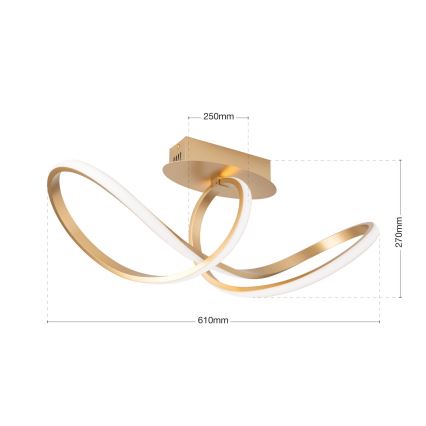 LED Zatemnitveni nadgradni lestenec CIRCUS LED/30W/230V zlata