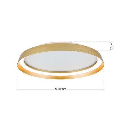 LED Zatemnitvena stropna svetilka MANTA LED/38W/230V 2700/3000/4000K pr. 45 cm zlata
