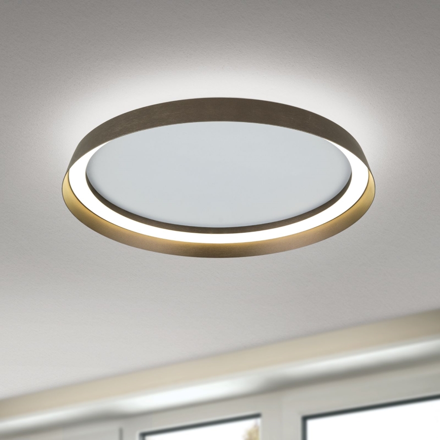 LED Zatemnitvena stropna svetilka MANTA LED/38W/230V 2700/3000/4000K pr. 45 cm rjava