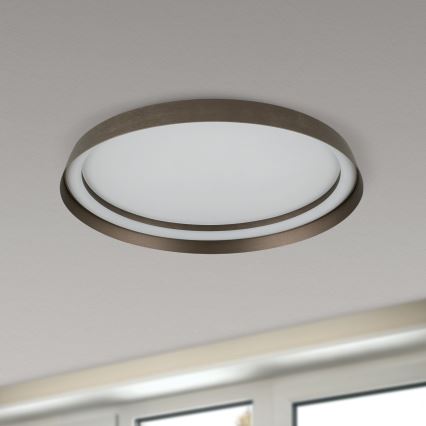 LED Zatemnitvena stropna svetilka MANTA LED/38W/230V 2700/3000/4000K pr. 45 cm rjava