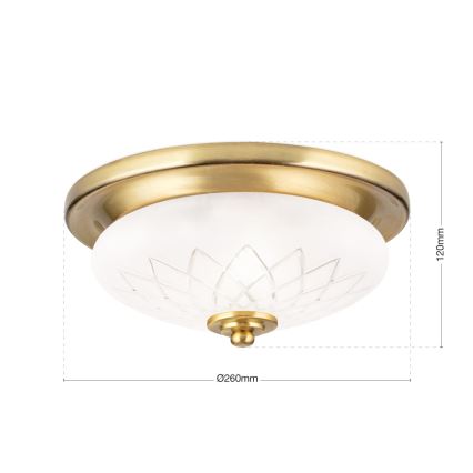 Stropna svetilka PORTO 1xE27/40W/230V pr. 26 cm zlata