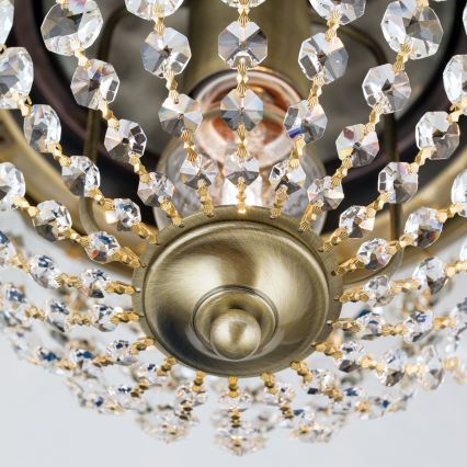 Kristalna stropna svetilka PLAFOND 1xE27/40W/230V pr. 26 cm bron