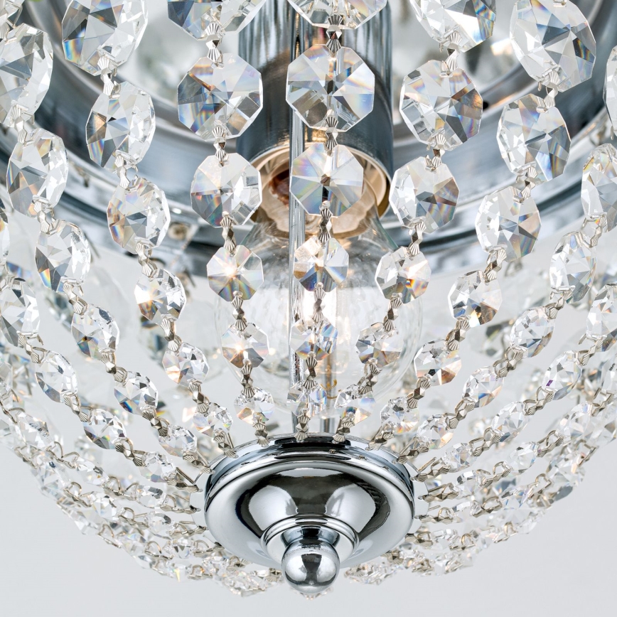 Kristalna stropna svetilka PLAFOND 1xE27/40W/230V pr. 26 cm sijajni krom