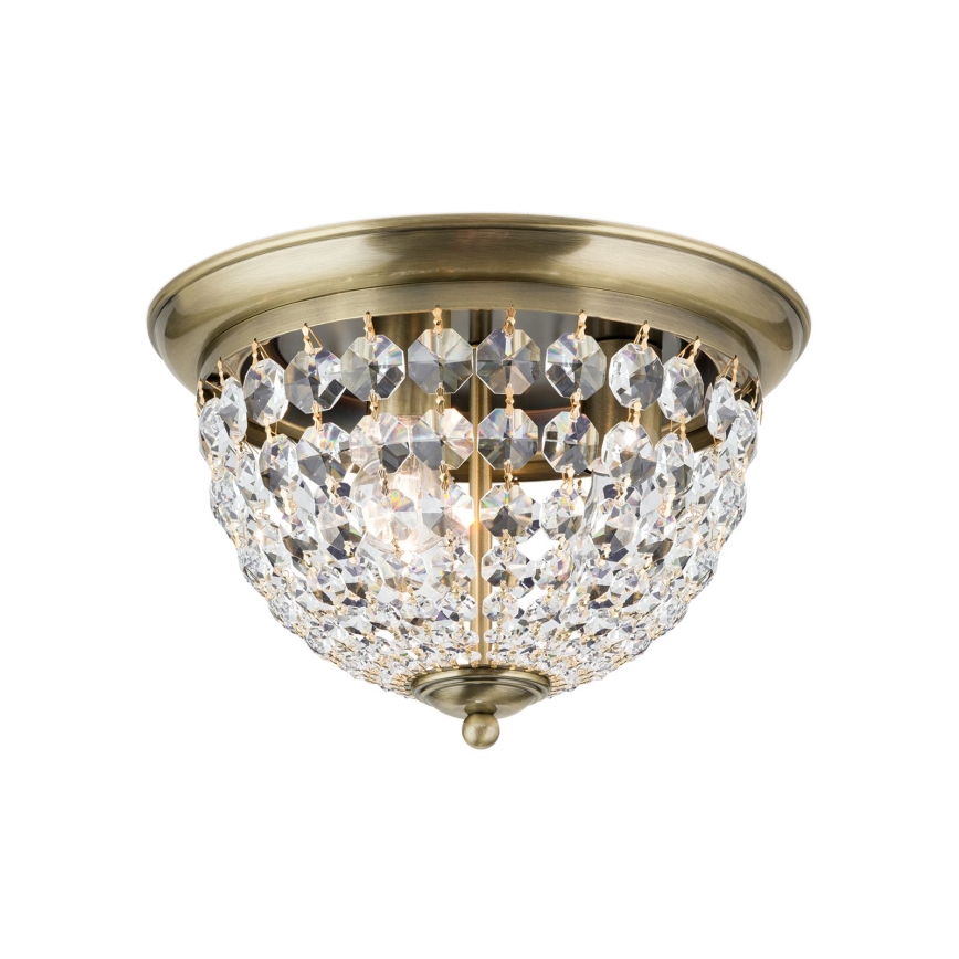 Kristalna stropna svetilka PLAFOND 3xE27/40W/230V pr. 35 cm bron