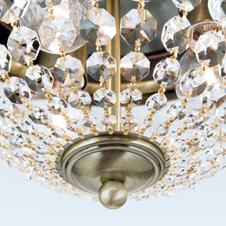 Kristalna stropna svetilka PLAFOND 3xE27/40W/230V pr. 35 cm bron
