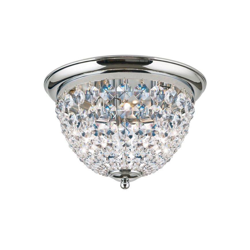 Kristalna stropna svetilka PLAFOND 3xE27/40W/230V pr. 35 cm sijajni krom