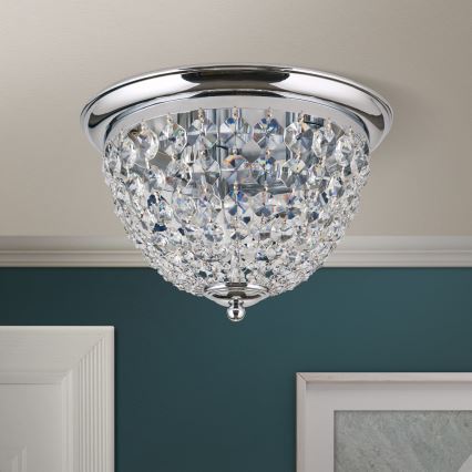 Kristalna stropna svetilka PLAFOND 3xE27/40W/230V pr. 35 cm sijajni krom