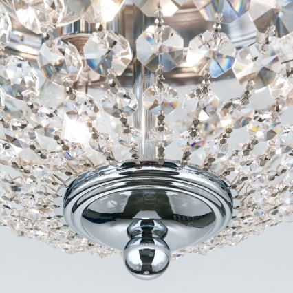 Kristalna stropna svetilka PLAFOND 3xE27/40W/230V pr. 35 cm sijajni krom
