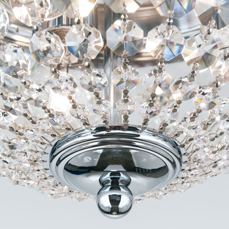 Kristalna stropna svetilka PLAFOND 3xE27/40W/230V pr. 35 cm sijajni krom