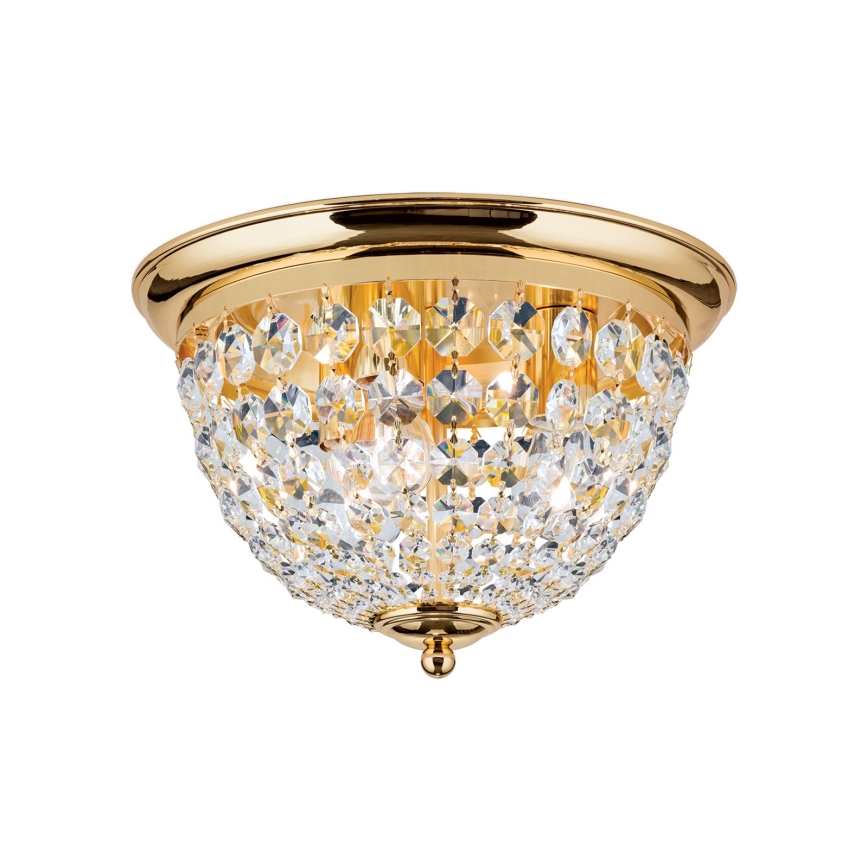 Kristalna stropna svetilka PLAFOND 3xE27/40W/230V pr. 35 cm zlata