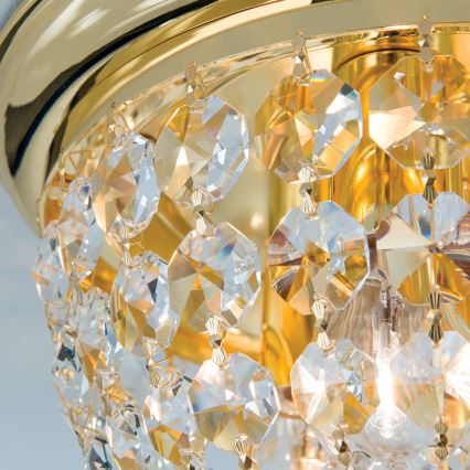 Kristalna stropna svetilka PLAFOND 3xE27/40W/230V pr. 35 cm zlata