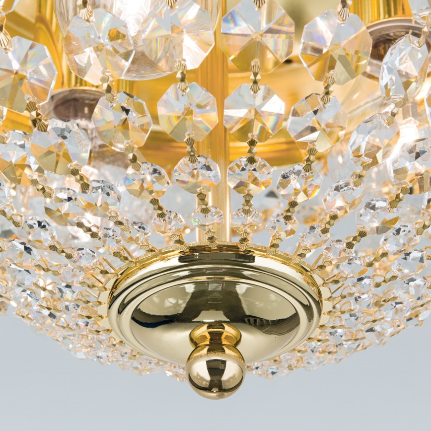 Kristalna stropna svetilka PLAFOND 3xE27/40W/230V pr. 35 cm zlata