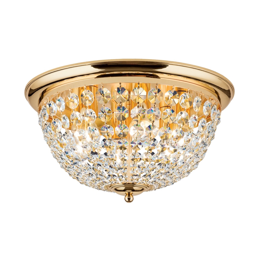 Kristalna stropna svetilka PLAFOND 6xE27/40W/230V pr. 47 cm zlata