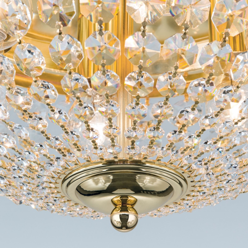 Kristalna stropna svetilka PLAFOND 6xE27/40W/230V pr. 47 cm zlata