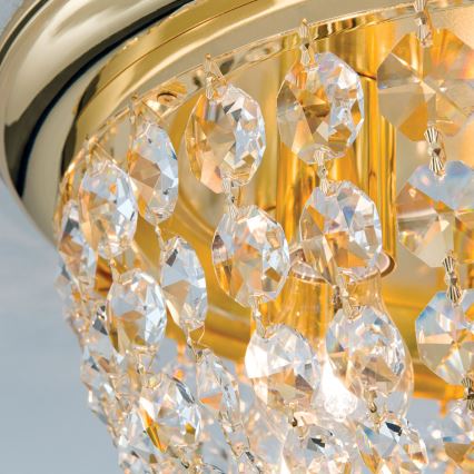 Kristalna stropna svetilka PLAFOND 6xE27/40W/230V pr. 47 cm zlata