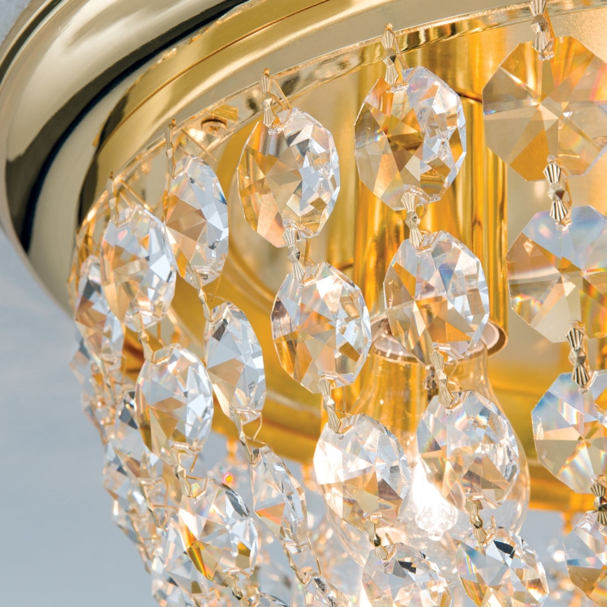 Kristalna stropna svetilka PLAFOND 6xE27/40W/230V pr. 47 cm zlata