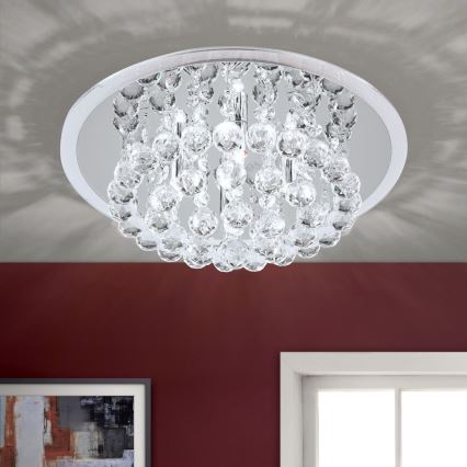 Kristalna stropna svetilka GLORIA 4xG9/40W/230V pr. 38 cm prozorna/sijajni krom