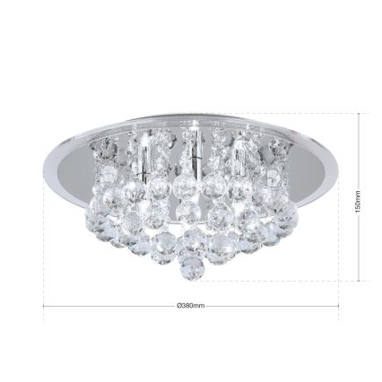 Kristalna stropna svetilka GLORIA 4xG9/40W/230V pr. 38 cm prozorna/sijajni krom