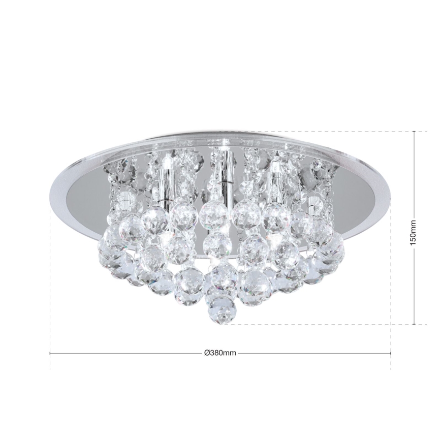 Kristalna stropna svetilka GLORIA 4xG9/40W/230V pr. 38 cm prozorna/sijajni krom