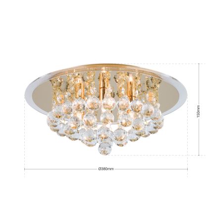 Kristalna stropna svetilka GLORIA 4xG9/40W/230V pr. 38 cm zlata