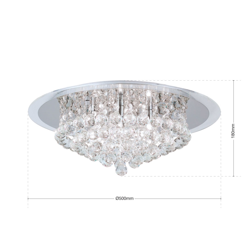 Kristalna stropna svetilka GLORIA 6xG9/40W/230V pr. 50 cm prozorna/sijajni krom