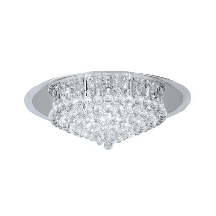 Kristalna stropna svetilka GLORIA 9xG9/40W/230V pr. 62 cm prozorna/sijajni krom