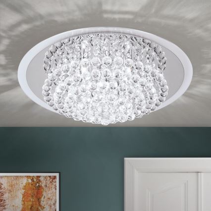 Kristalna stropna svetilka GLORIA 9xG9/40W/230V pr. 62 cm prozorna/sijajni krom