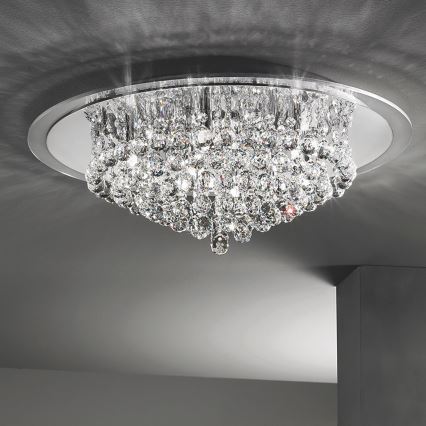 Kristalna stropna svetilka GLORIA 9xG9/40W/230V pr. 62 cm prozorna/sijajni krom