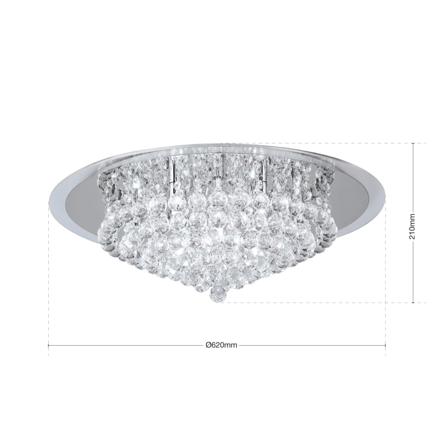 Kristalna stropna svetilka GLORIA 9xG9/40W/230V pr. 62 cm prozorna/sijajni krom