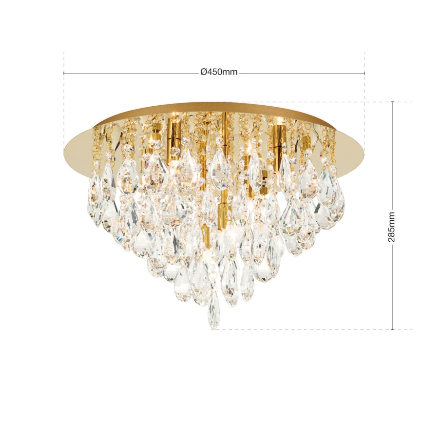 Kristalna stropna svetilka CELESTE 6xG9/40W/230V pr. 45 cm zlata