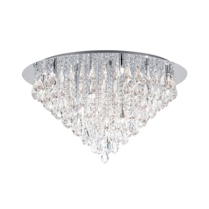Kristalna stropna svetilka CELESTE 12xG9/40W/230V pr. 75 cm sijajni krom