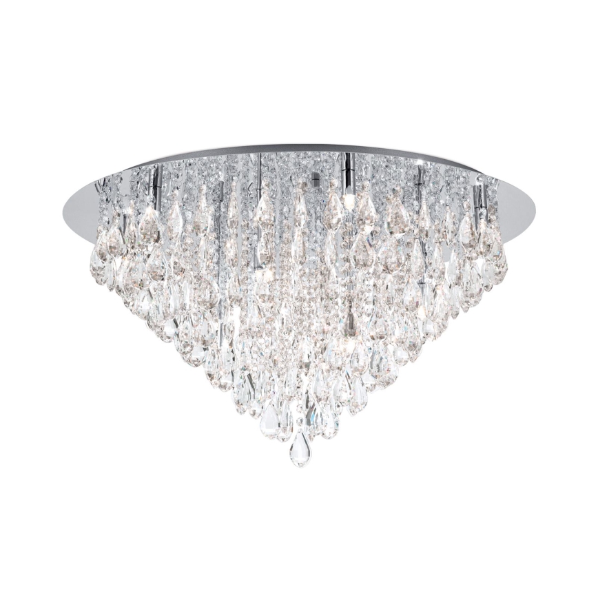 Kristalna stropna svetilka CELESTE 12xG9/40W/230V pr. 75 cm sijajni krom