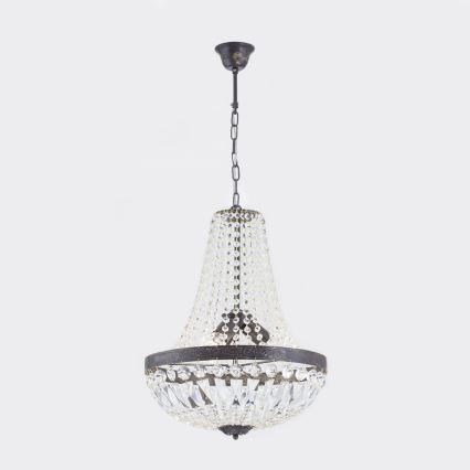 Kristalni lestenec na verigi ARILA 3xE27/60W/230V pr. 40 cm rjava/patina